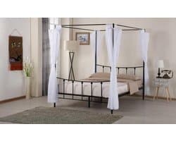 Hemelbed Amore metaal 140x200 - zwart - Poldimar - Tweepersoons bedkader - Zwart - Metaal Tweepersoons Normaal bed