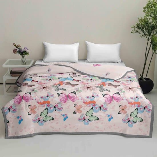 Dekbed zonder overtrek - Zomerdeken sprei - Alle seizoenen - Ademend lichtgewicht - 200 x 200 cm - vlinder