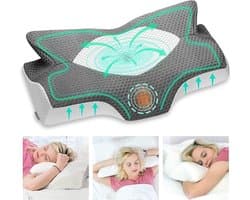 Orthopedisch neksteunkussen van traagschuim met ergonomisch ontwerp voor rug- en zijslapers