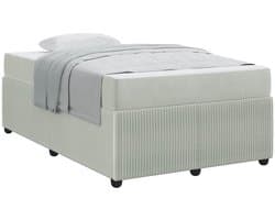 vidaXL - Bedframe - met - matras - Lichtgrijs - 120 - x - 200 - cm - Stof