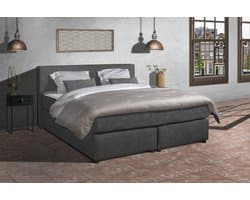 Anno 1588 - Boxspring Amsterdam - Pocketvering - Antraciet - 140x210 cm - Inclusief Dekbed en Kussens