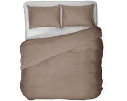 Watari Dekbedovertrek Linnen - 200x200-220 + 2 slopen - Tweepersoons - Licht & Luchtig - Mokka