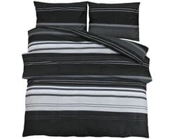 Dekbedovertrekset | Beddengoed 260x240 cm katoen zwart en wit