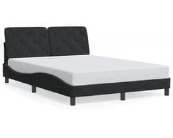 Tweepersoonsbed | Dubbelbed | Volwassenenbed | Bedframe zonder matras 140x200 cm fluweel zwart