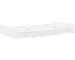 Tweepersoonsbed | Dubbelbed | Volwassenenbed | Bedframe met opbergruimte Wit 120 x 200 cm Bewerkt hout