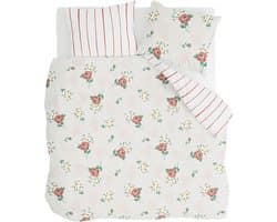 Walra Dekbedovertrek Red Roses - 200x220 - 100% Katoen (BCI) - Off White