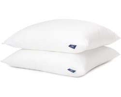 Microvezel kussenset - wasbaar - zachte Seersucker - verstelbaar - extra hoofdkussen vulling - wit - 50 x 70 cm hoofdkussen