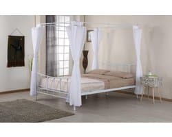 Hemelbed Amore metaal 160x200 - wit - Poldimar - Hemelbed - Wit - Metaal Tweepersoons Hemelbed