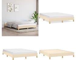vidaXL - Bedframe - zonder - matras - stof - crèmekleurig - 140x200 - cm