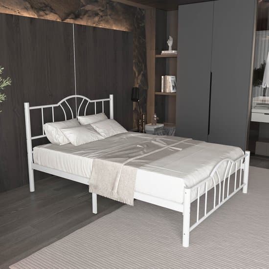 AirSleeperz® heavy duty metalen bedframe Esmee - Kleur wit - Afmeting 140x200 cm - Voor 2 personen - Draagkracht 600 kg