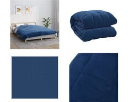 vidaXL Verzwaringsdeken 220x240 cm 15 kg stof blauw - Verzwaringsdeken - Verzwaringsdekens - Deken - Beddengoed