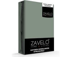 Zavelo Hoeslaken Katoen Strijkvrij Groen - Lits-jumeaux (180x200 cm) - Hoogwaardige Kwaliteit - Rondom Elastisch - Perfecte Pasvorm