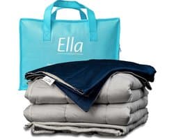 Ella Verzwaringsdeken Katoen 11 kg 200x200 cm - Bundel met Hoes - Verzwaarde deken Inclusief 100% Biologisch Katoenen Overtrek