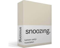Snoozing - Katoen-satijn - Hoeslaken - Tweepersoons - 120x200 cm - Ivoor