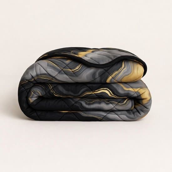 YNOT Dreambed Signature - Mat Satijn Marmer Goud Zwart - 240x220 - Lits Jumeaux - Dekbed Zonder Overtrek - Dreambed Signature - Wasbaar Hoesloos Dekbed - 30 dagen proefslapen - Dekbed met vaste overtrek