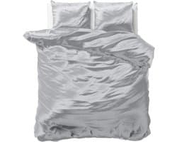 Decoware dekbedovertrek - glans satijn - grijs - Lits-jumeaux - 240x220 + 2 st 60x70cm