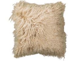 Van Buren - Tibetaans schapenvacht kussen - Camel 45x45cm - 100% echt schapenvacht