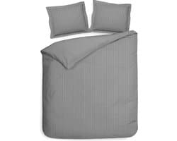 Heckettlane Banda Dekbedovertrek - Tweepersoons - Katoensatijn - 200x200-220cm - Grijs