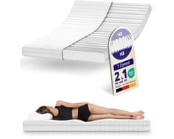 Matras - 120x200 - 7 zones - koudschuim - premium tijk - Allergievriendelijk - 15 cm hoog - Gemiddeld