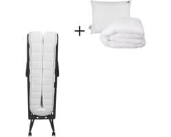 Troonz® Opklapbed Verona 140x200 cm - Logeerbed met Ergonomisch Matras van 11cm - incl. Hoofdkussen en Dekbed - Lattenbodem - Incl. Wielen