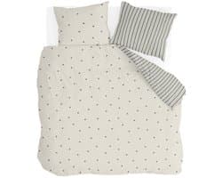 Walra Dekbedovertrek Remade Blossom Lines - 200x220 - 100% katoen - Off White / Groen