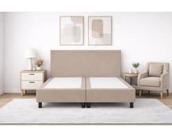 Boxspring Ayla Royal - 160x200 Zonder matras - Beige Glad - Ayla Matrassen - 2 persoons