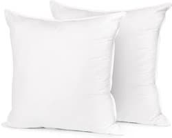 Set van 2 Luxe Kussens 60x60cm - 100% Katoenen tijk - Gerecyclede Donsvulling