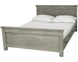 Landelijk houten twijfelaar bed met lades – 140×200 cm - greywashing (PS114-2D)