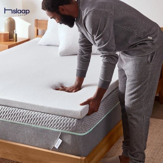 Slaapluxe matras® - Topper 120x200 - Topmatras - Topdekmatras- 8cm dik - HR Koudschuim - Afritsbaar en wasbaar - Medium Hardheid - Matrastopper