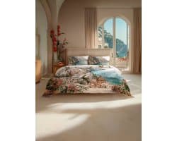 Heckettlane Dekbedovertrek Katoen Livia - Multi - 100% Katoen - Stad - Dekbedovertrek 200x200/220 cm - Tweepersoons - Positano