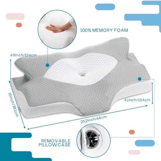 Hoofdkussen- Orthopedische Memory Foam Kussen-Verstelbaar Contour Kussen-Ergonomisch Bedkussen Voor Zij- Rug- En Buikslapers-Zilvergrijs.