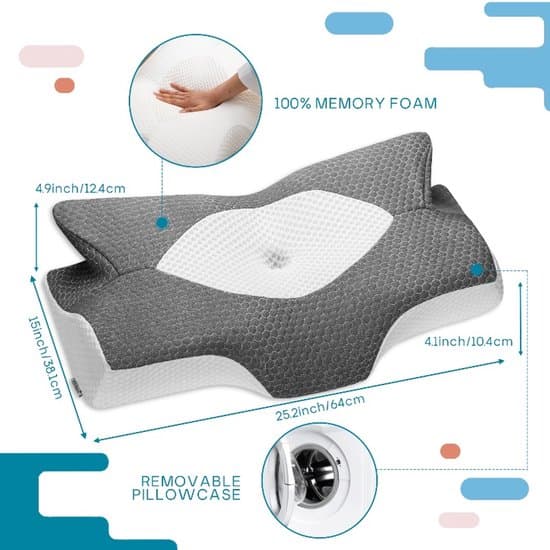 Hoofdkussen- Orthopedische Memory Foam Kussen-Verstelbaar Contour Kussen-Ergonomisch Bedkussen Voor Zij-, Rug- En Buikslapers-Donkergrijs.