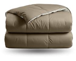 Zelesta® Deluxe Duo Dream Taupe & Cream 240x200 - Dekbed zonder overtrek - Eco Cloud vulling - Wasbaar hoesloos dekbed - Vaste overtrek - Percal katoen dekbed - All Year Winterdekbed & Zomerdekbed