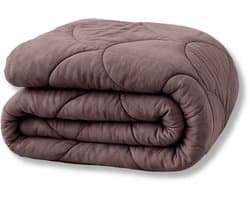 Y-NOT® - Velvetbed Taupe / Brown 200x200 - Wasbaar - geen overtrek nodig