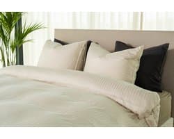 Kayori Elin Dekbedovertrek Katoensatijn - 200x200-220 cm +2 slopen - Tweepersoons - Zand