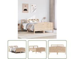 vidaXL Houten Bed - Bedframe - Bedframe zonder matras massief grenenhout 160x200 cm - Grenen Hout Bed - Bed Met Opbergvakken - Kingsize Bed