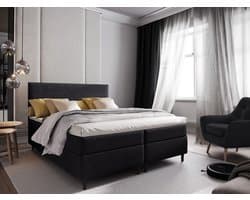 Boxspring met Opbergruimte Milou - 140x200 cm - Bonellvering - Stof Antraciet