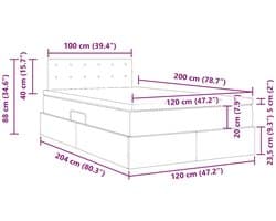 vidaXL - Opbergbed - met - matras - met - opslag - Lichtgrijs - 120 - x - 200 - cm - Fluweel