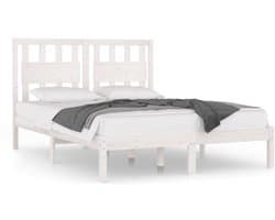 Tweepersoonsbed | Dubbelbed | Volwassenenbed | Bedframe massief grenenhout wit 180x200 cm