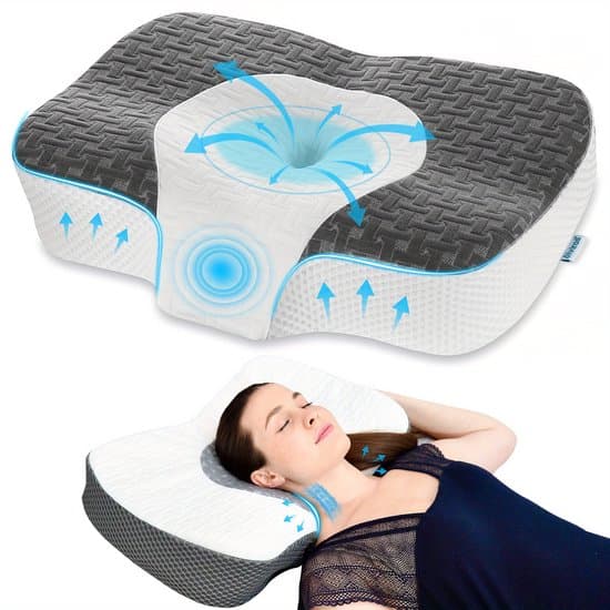 Hoofdkussen- Orthopedische Memory Foam Kussen-Verstelbaar Contour Kussen-Ergonomisch Bedkussen Voor Zij-, Rug- En Buikslapers-(53.5X37.5)cm-Donkergrijs.