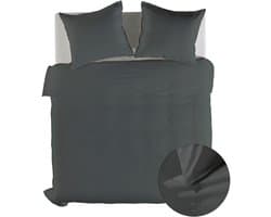 Yellow Dekbedovertrek Katoen Suite Casablanca - Beluga Grey - 200x200/220 cm - 100% Katoen - Tweepersoons