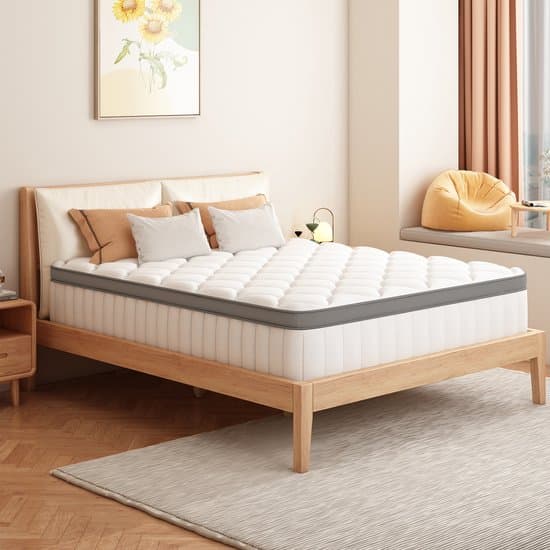 Elekiatech Matras 140 x 200 cm - 24 cm Dik - Tweepersoonsmatrassen-Latex Pocketvering Matras - Anti-Allergische - met 9 - laags Composietstructuur