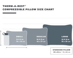 Comprimeerbaar kampeer- en rugzakkussen 35,5 cm x 45,5 cm