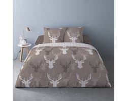 Luxe Katoen Flanel dekbedovertrek Invierno Taupe - 240x220