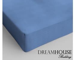Dreamhouse Katoen Hoeslaken - 160x200 cm - Blauw - Tweepersoons