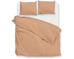 Zohome Dekbedovertrek Percalle - Effen Bedlinnen - 240x220 - Beige - Dekbedhoes van 100% Katoen-Perkal