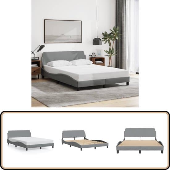 vidaXL Bedframe zonder matras 120x200 cm stof lichtgrijs