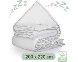 Droomtextiel 4 Seizoenen Dekbed - 100% Katoen - Hotelkwaliteit - Tweepersoons 200x220 cm - Comfort & Ademend - Antiallergisch - Hoogwaardige Kwaliteit - Heerlijk Zacht