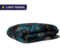 Zelesta Wonderbed Light Peacock Feathers 140x200cm - Dekbed zonder overtrek - 30 dagen proefslapen - Wasbaar hoesloos dekbed - Bedrukt dekbed - Dekbed met print - Zomerdekbed