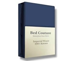 Bed Couture - Hoeslaken van 100% Katoen - Tweepersoons 140x200cm - Hoekhoogte 30cm - Ultra Zacht en Duurzaam - Navy